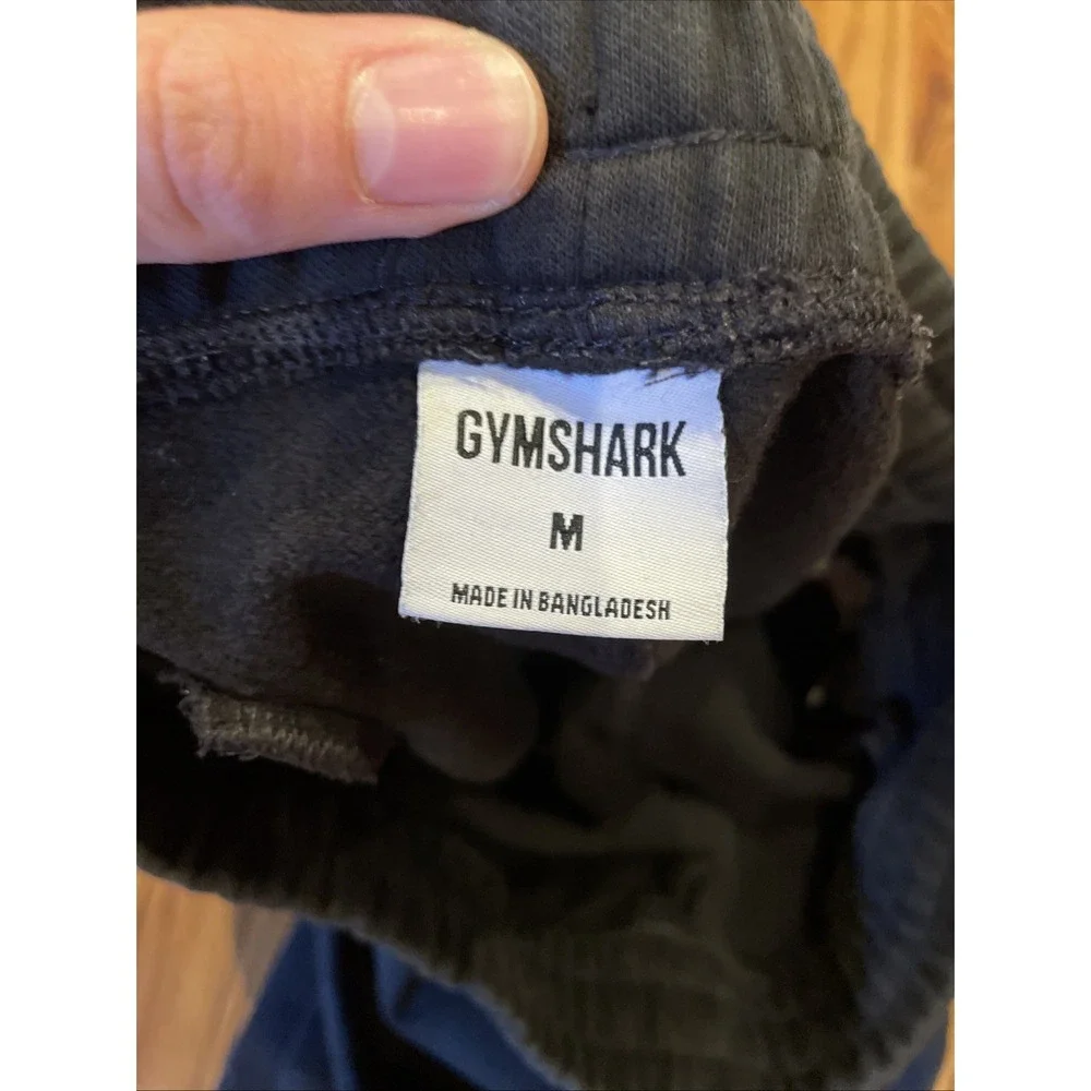 Gymshark Men's Fleece Tapered Sweatpants Black Size Medium Logo Drawstring